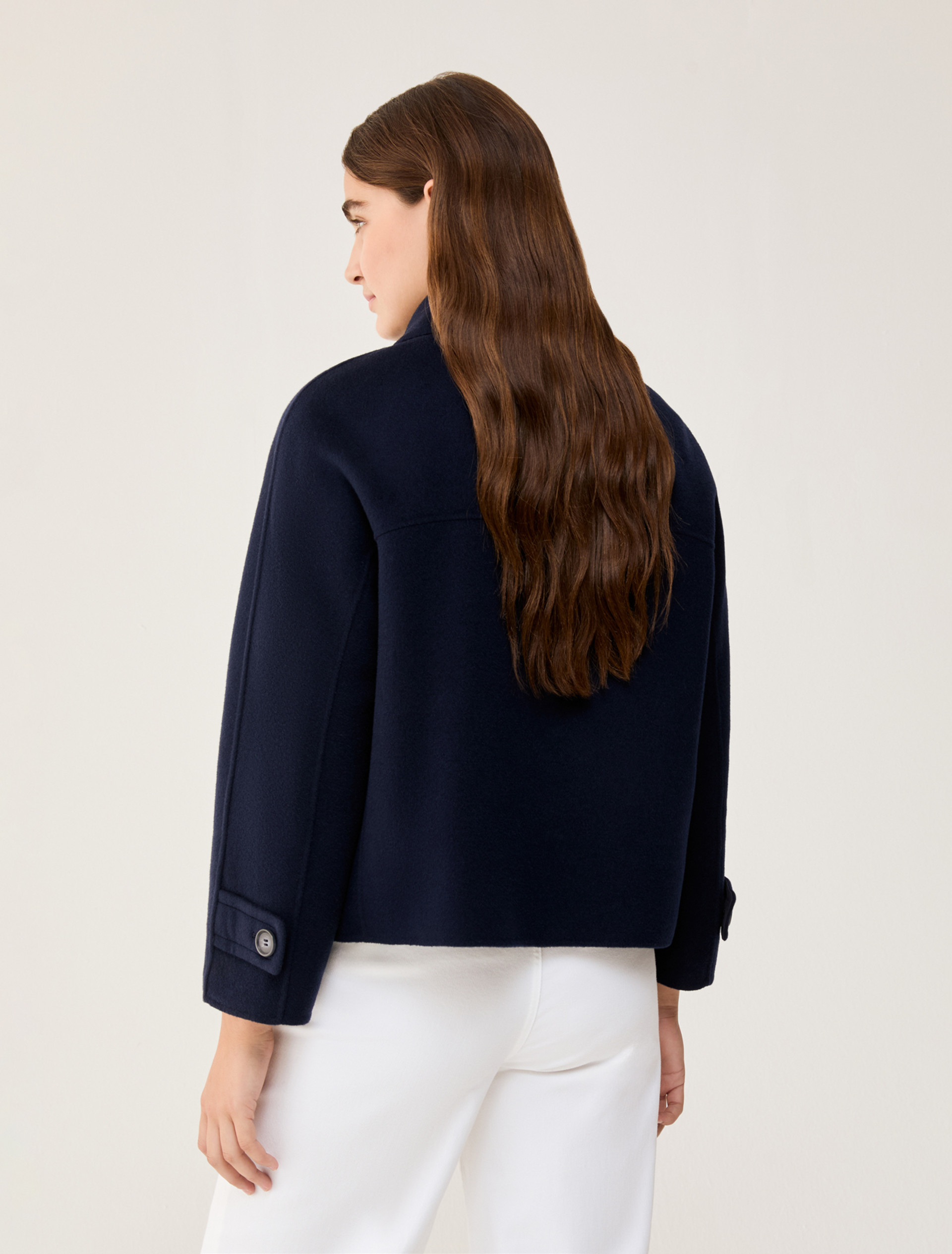 Double wool-blend pea coat - NAVY - pennyblack