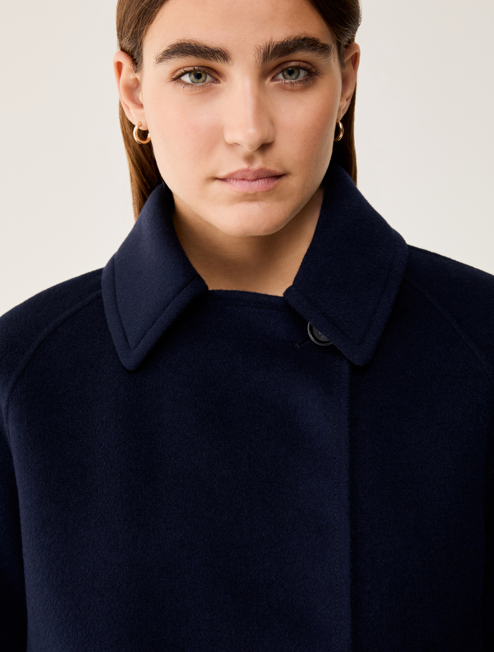 Double wool-blend pea coat - NAVY - pennyblack