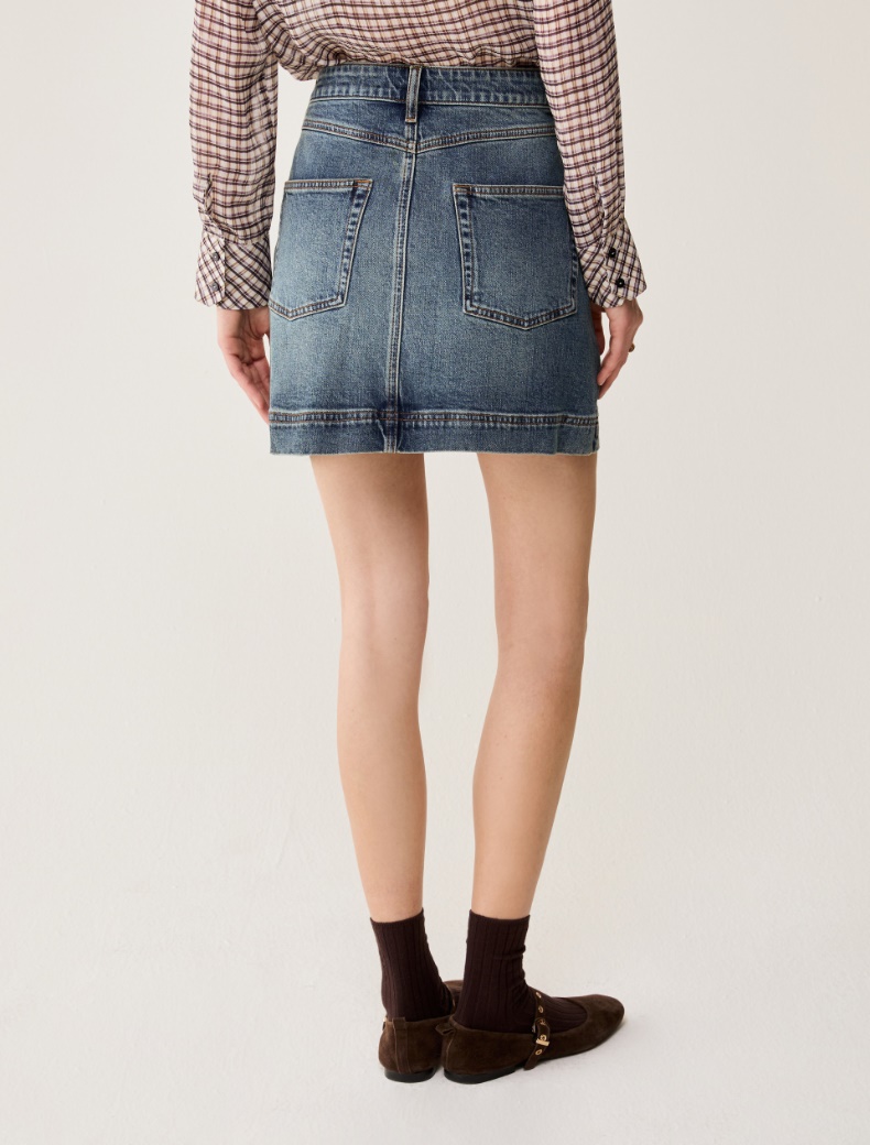 Denim mini skirt - BLUE JEANS - pennyblack