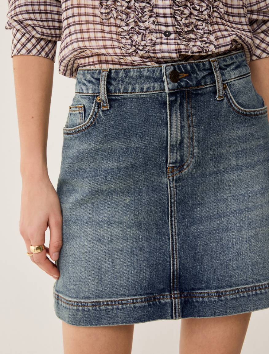Denim mini skirt - BLUE JEANS - Pennyblack - 4