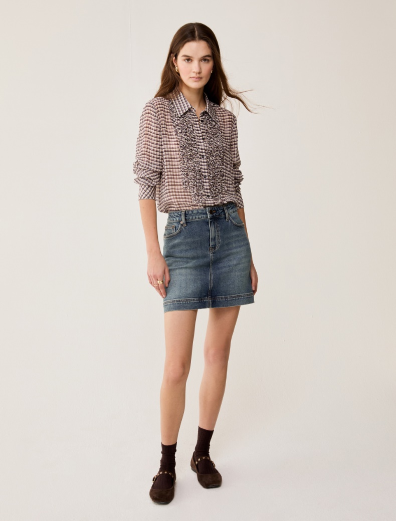 Denim mini skirt - BLUE JEANS - pennyblack