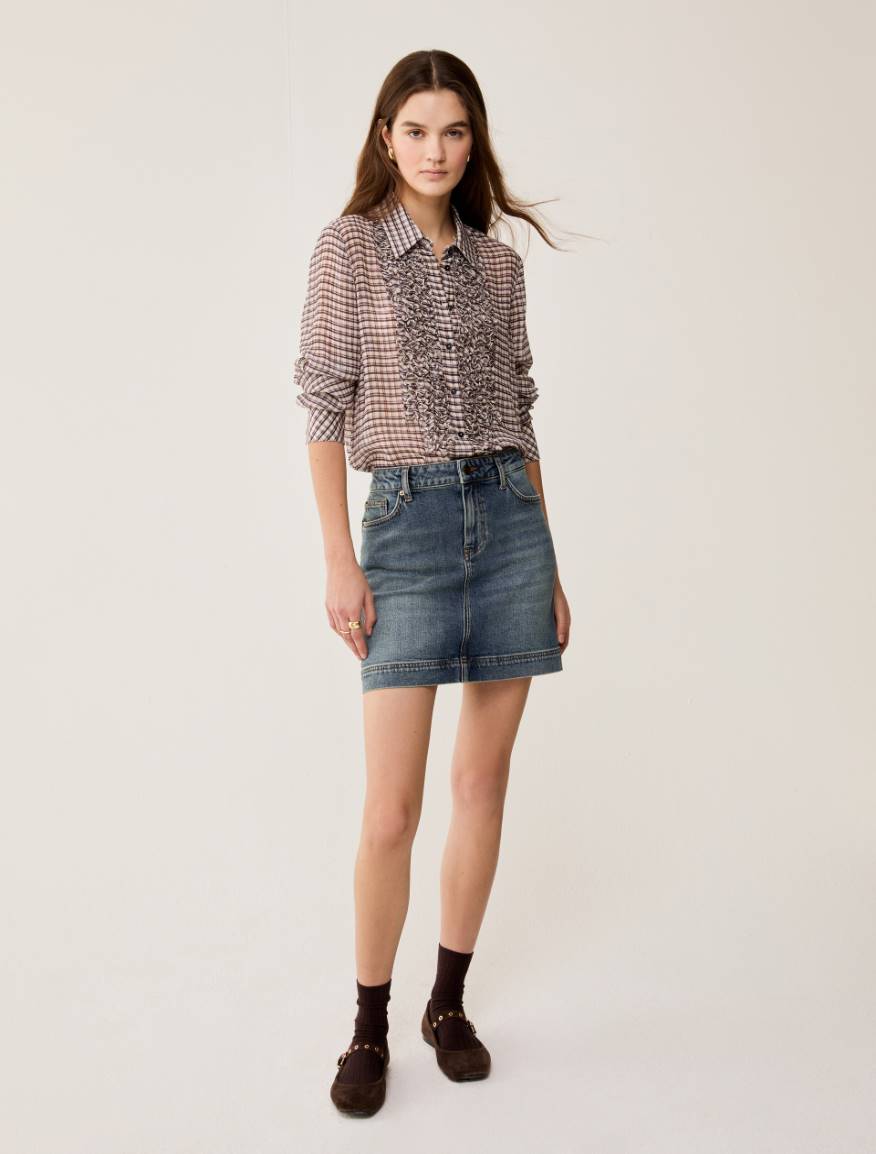 Denim mini skirt - BLUE JEANS - Pennyblack