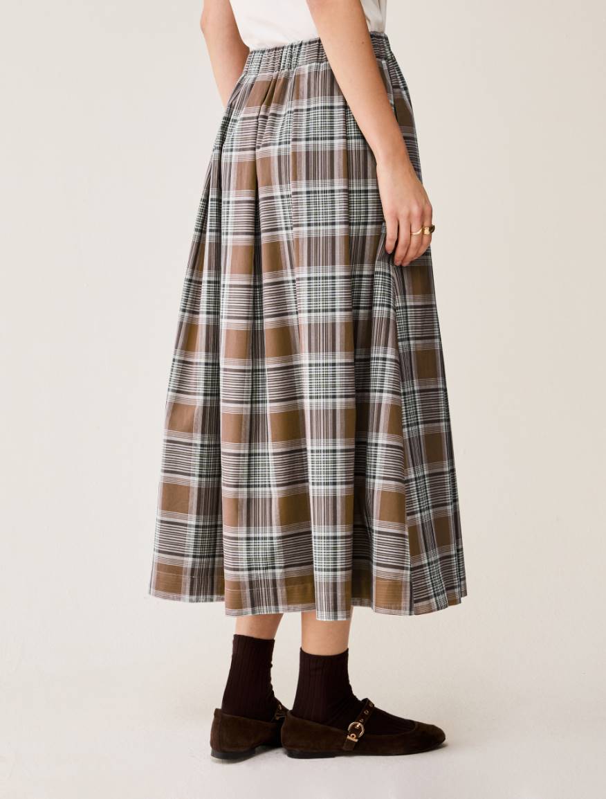 Cotton voile midi skirt - TOBACCO BROWN - Pennyblack - 3