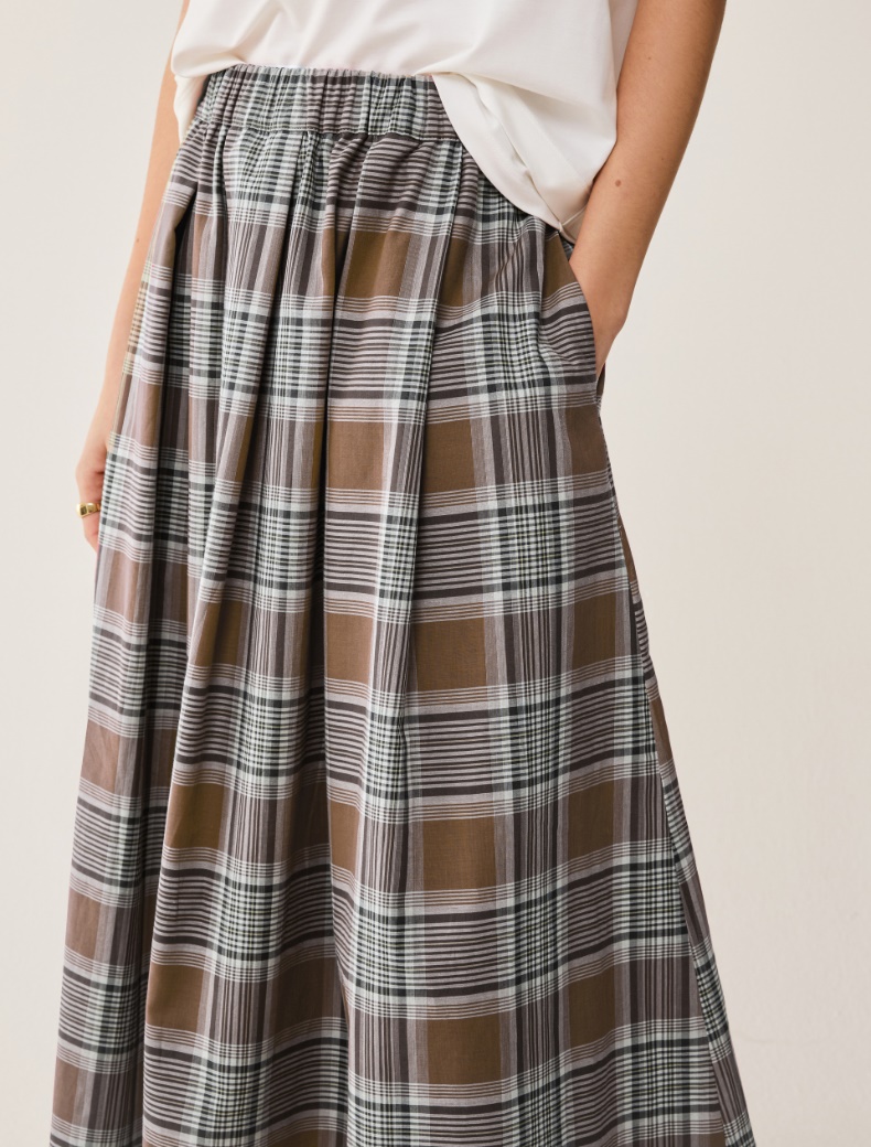 Cotton voile midi skirt - TOBACCO BROWN - pennyblack