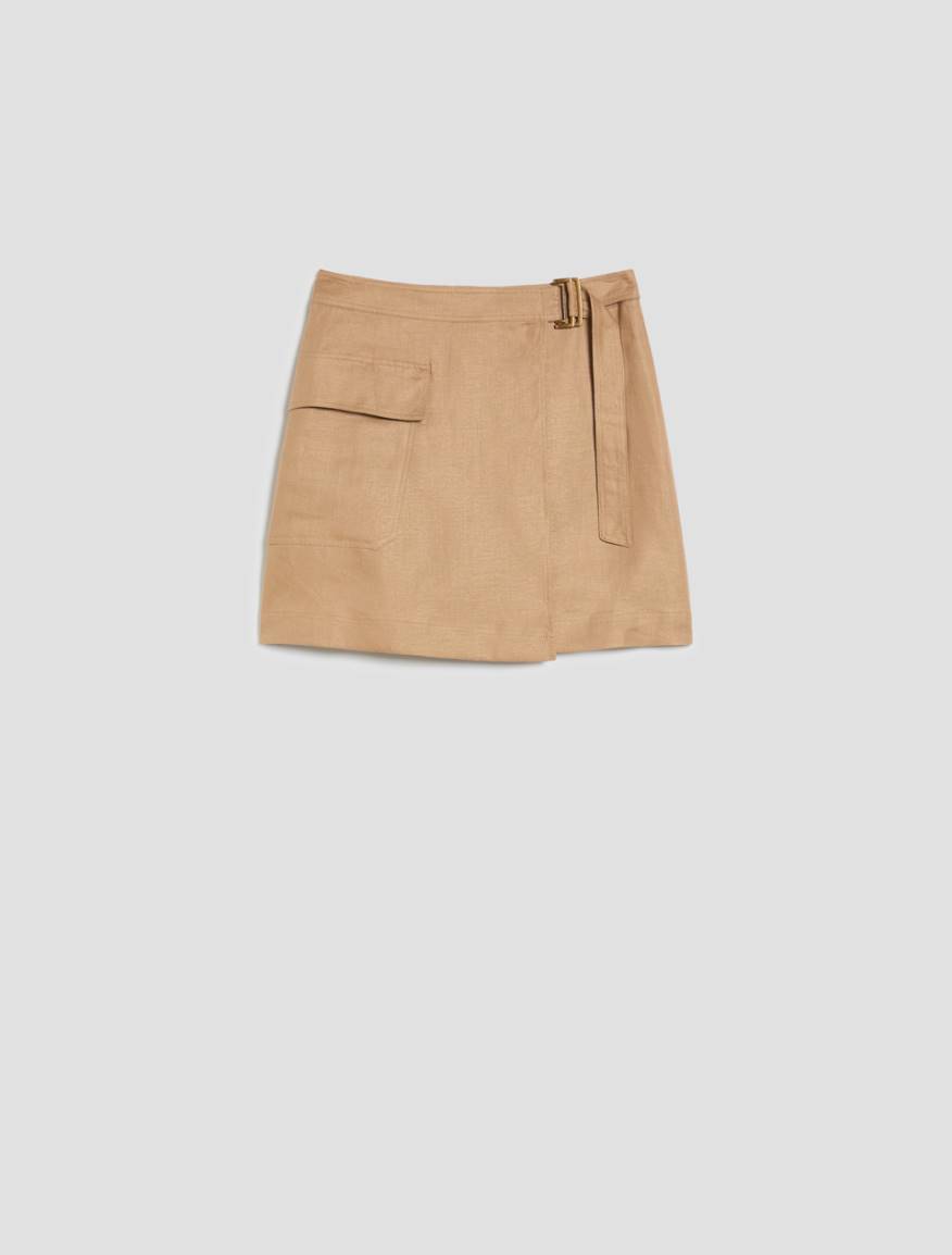 Linen twill skirt - BEIGE - Pennyblack - 2