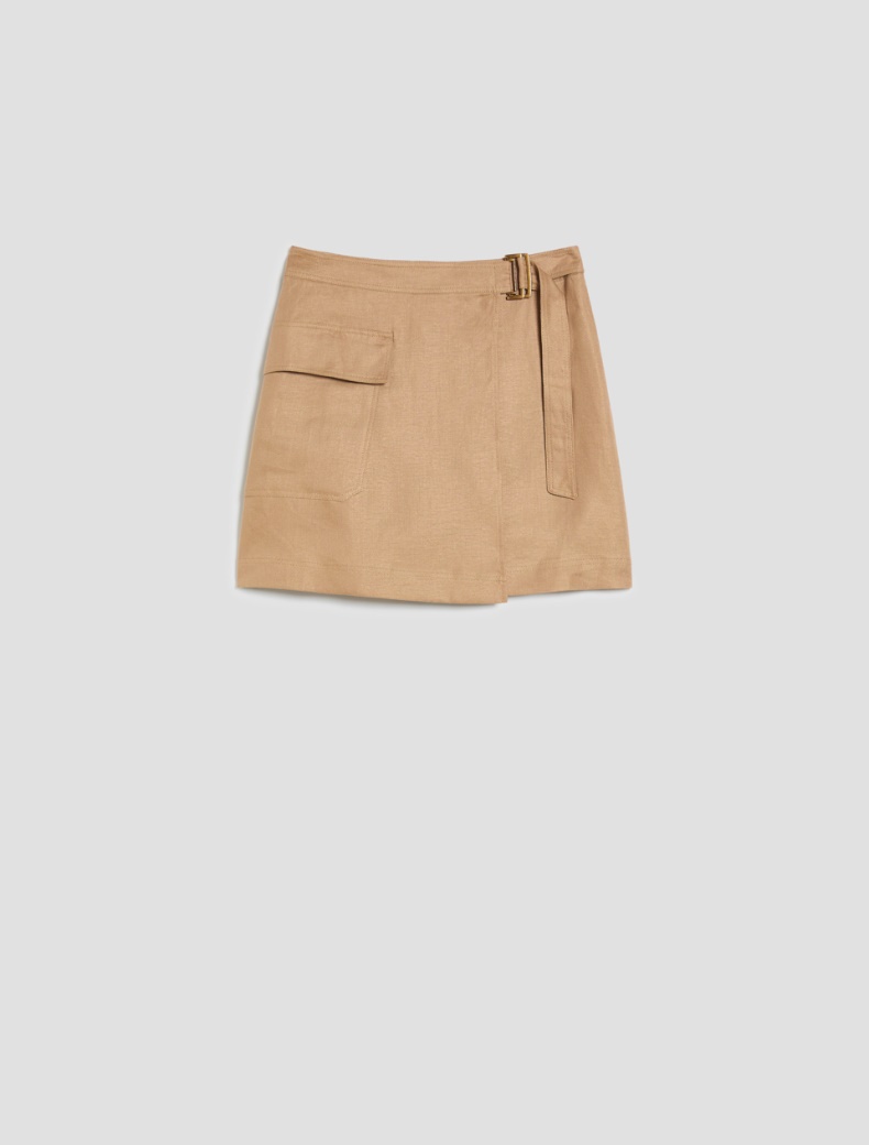 Linen twill skirt - BEIGE - pennyblack
