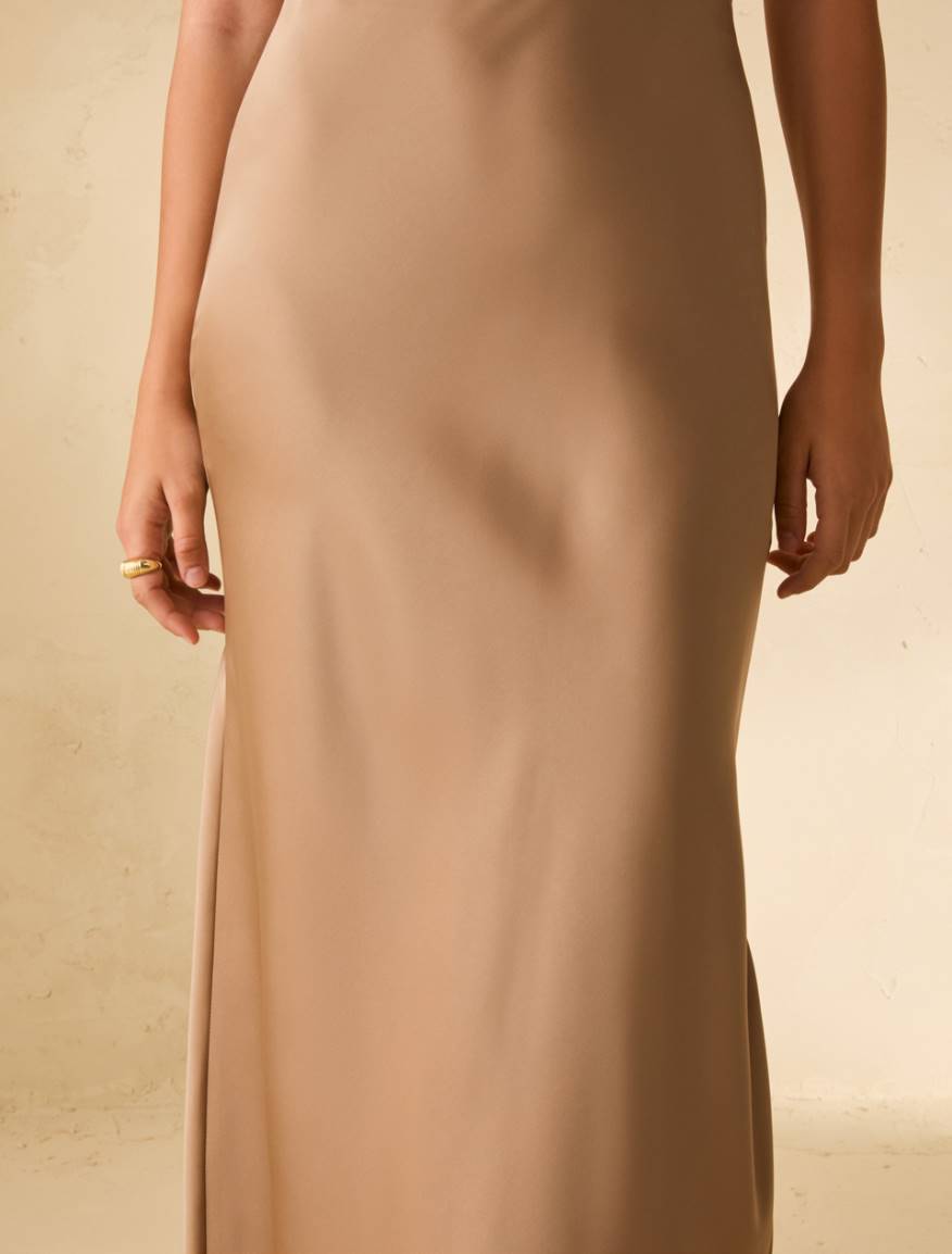 Double satin skirt - SAND - Pennyblack - 4