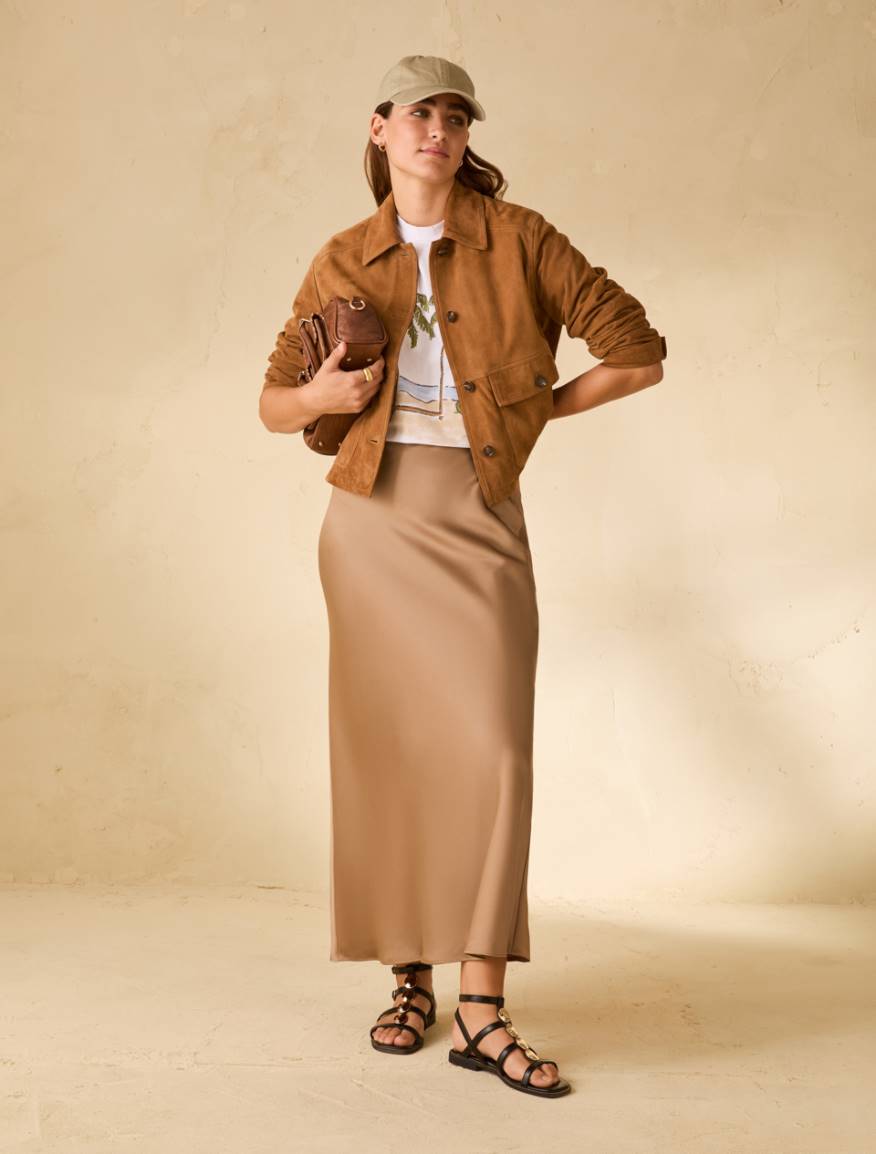 Double satin skirt - SAND - Pennyblack - 5