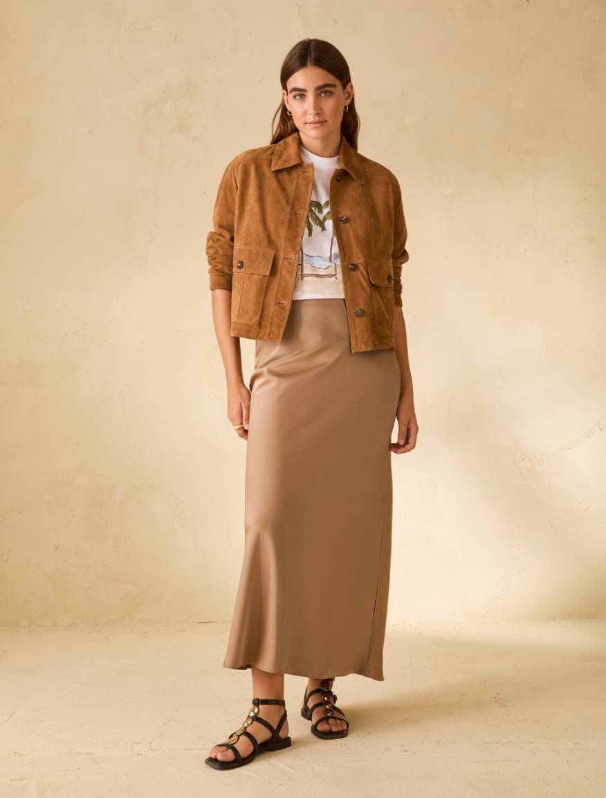 Double satin skirt - SAND - Pennyblack