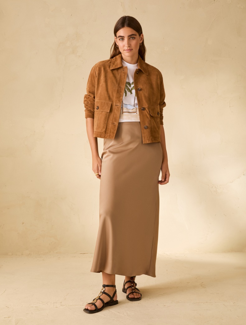 Double satin skirt - SAND - pennyblack