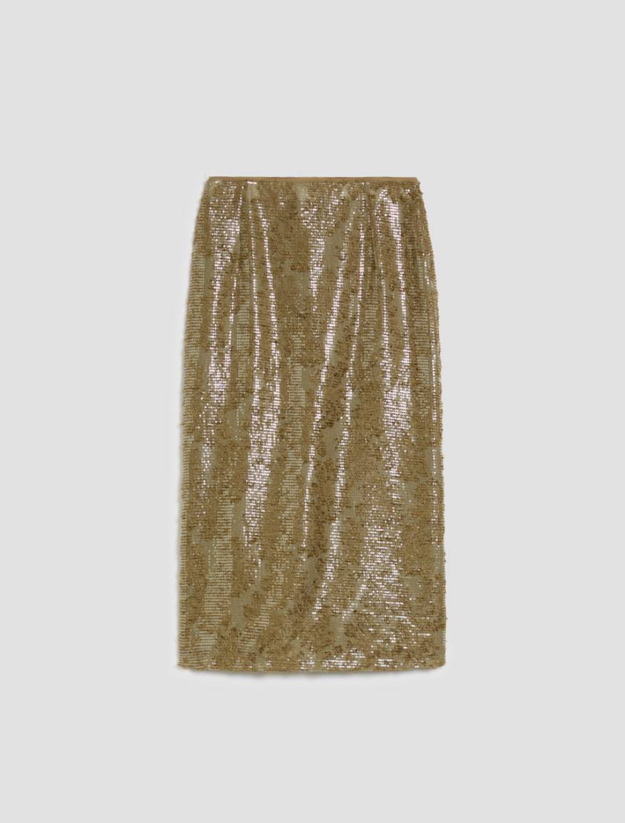 Fil coupé skirt with sequins - GREEN - Pennyblack - 2