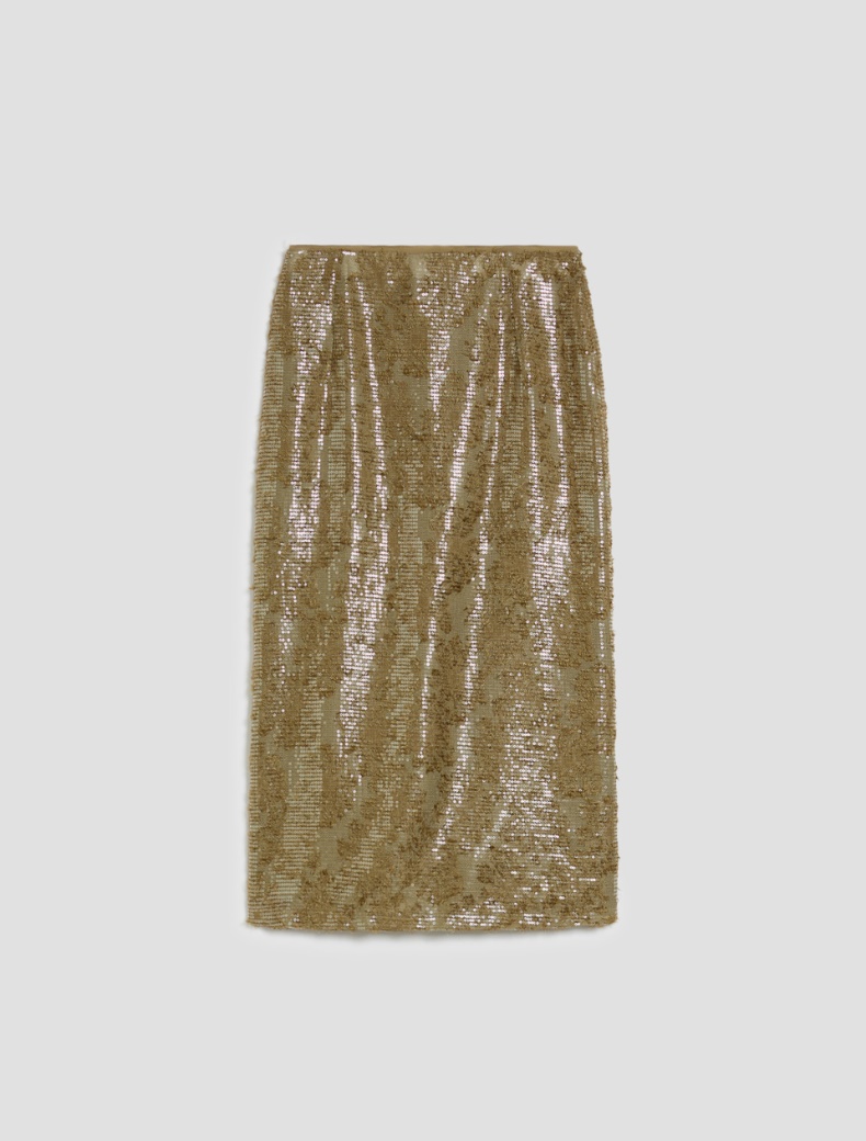 Fil coupé skirt with sequins - GREEN - pennyblack
