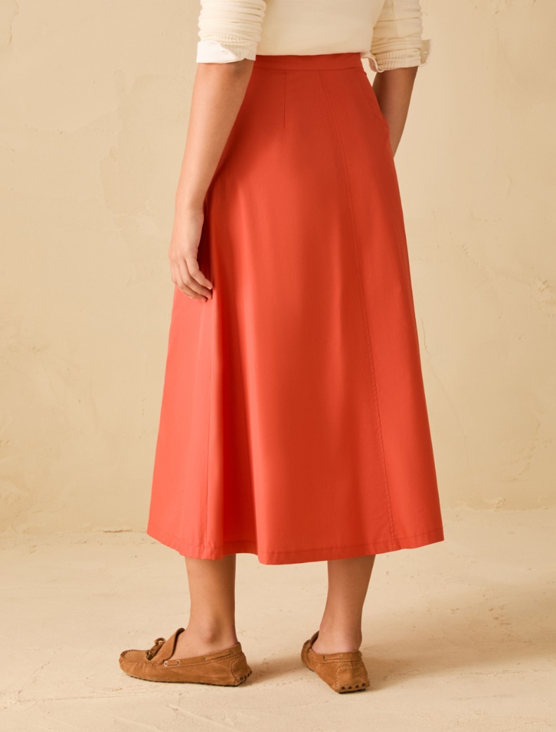 Poplin midi skirt - LOBSTER - pennyblack