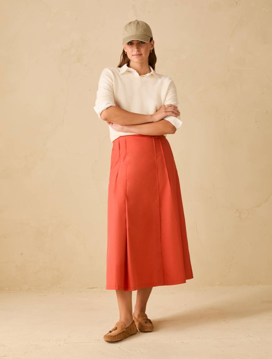 Poplin midi skirt - LOBSTER - Pennyblack