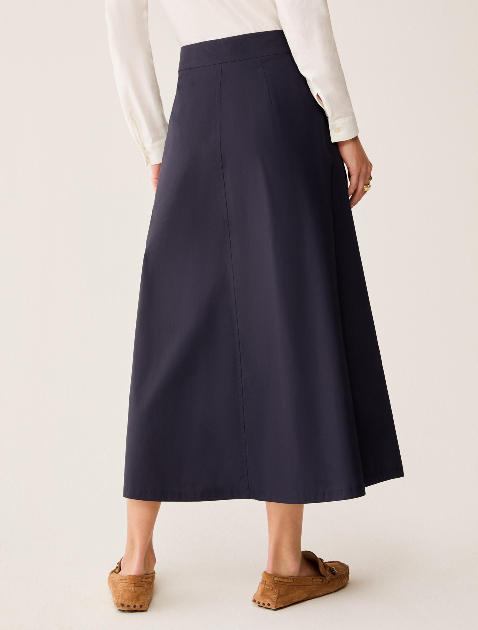 Poplin midi skirt - NAVY - pennyblack