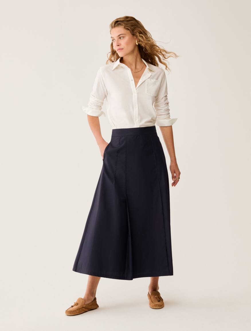 Poplin midi skirt - NAVY - Pennyblack