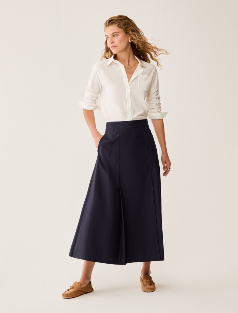 Poplin midi skirt - NAVY - pennyblack
