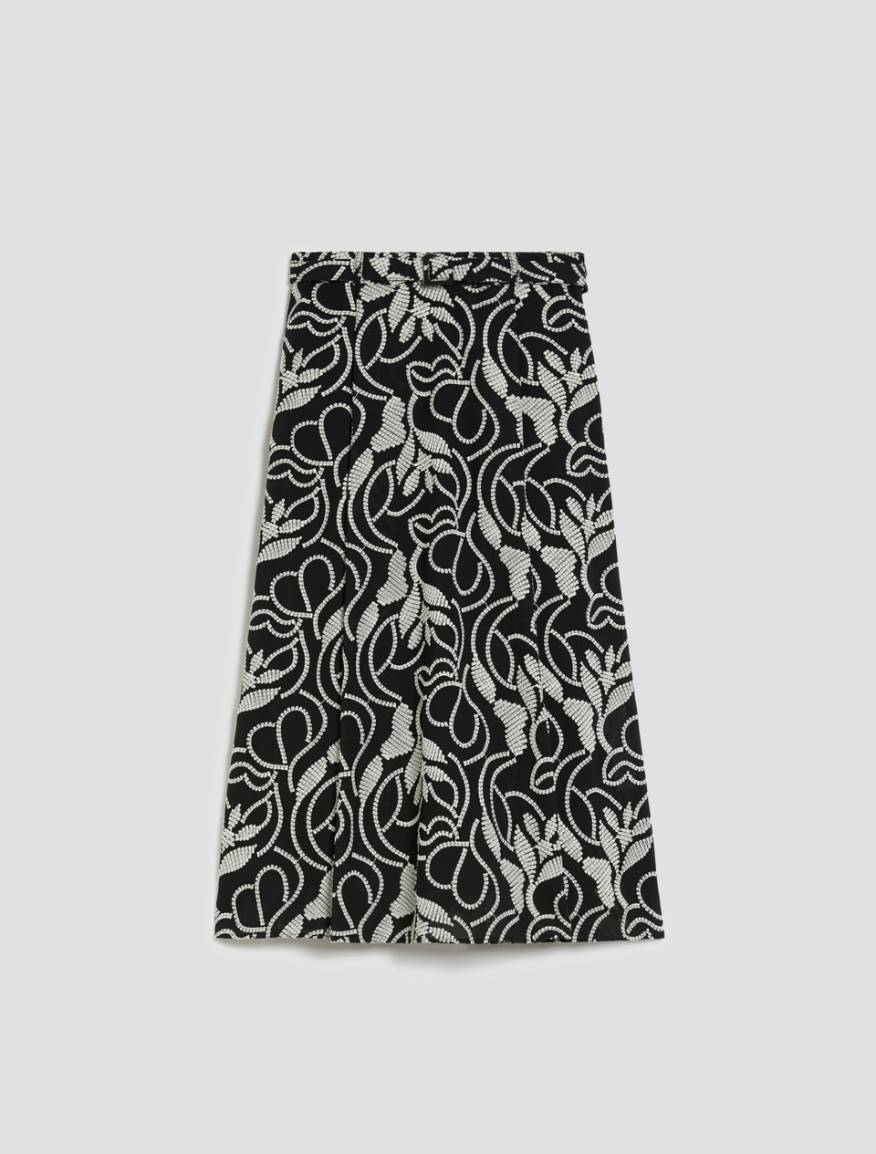 Midi skirt in embroidered muslin - BLACK - Pennyblack - 2