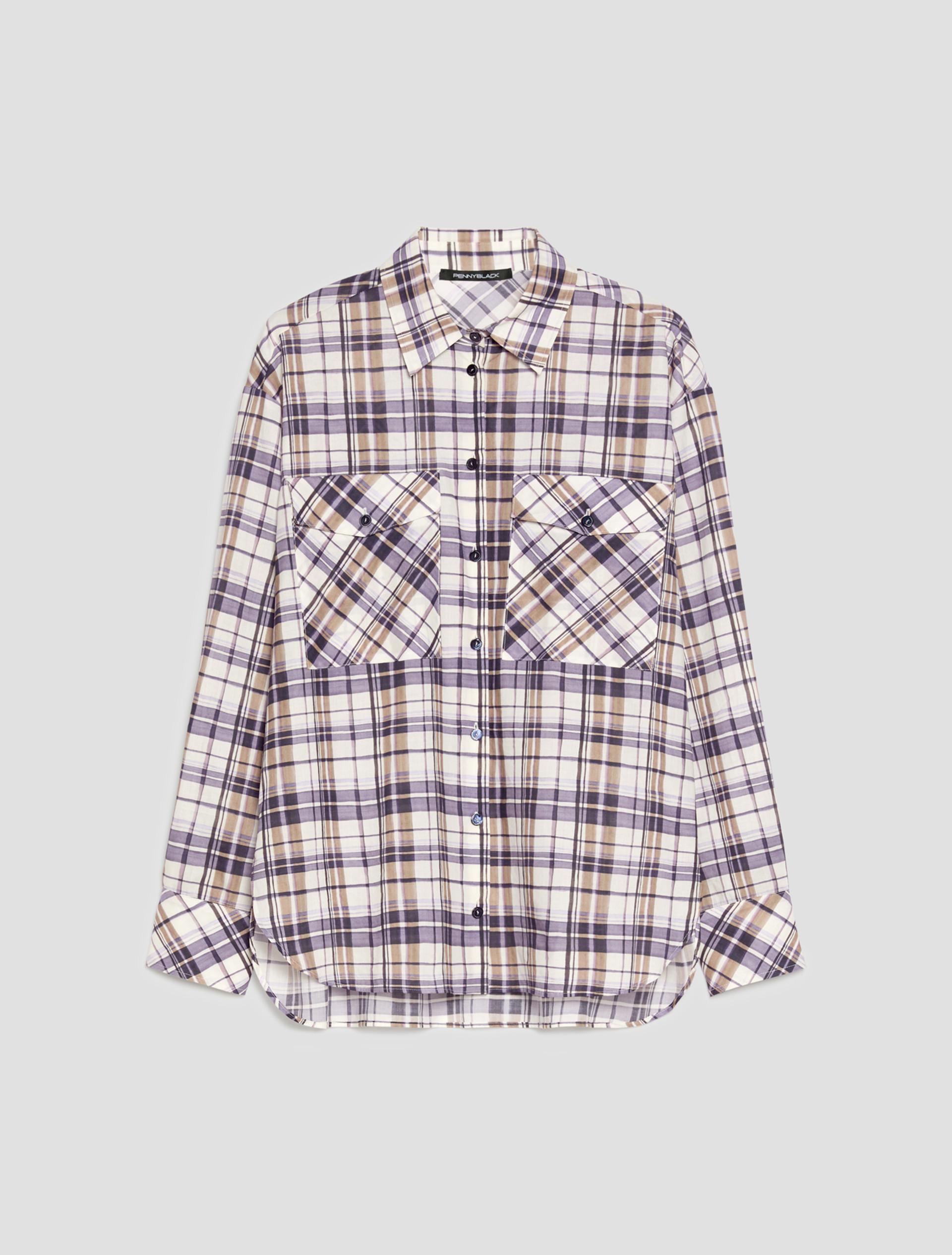 Oversized voile shirt - INDIGO - pennyblack