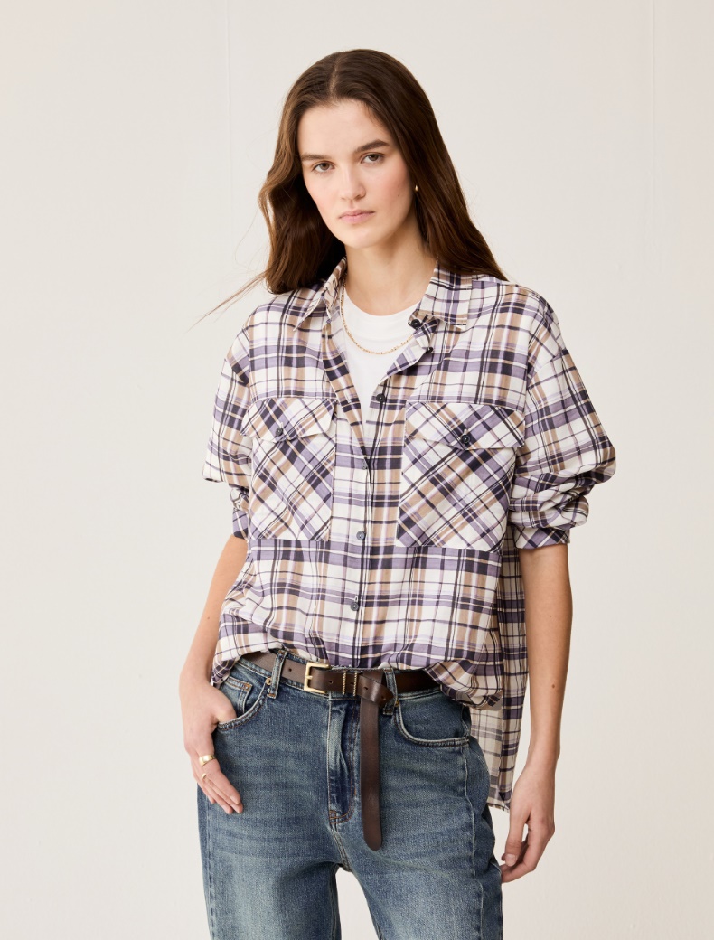 Oversized voile shirt - INDIGO - pennyblack