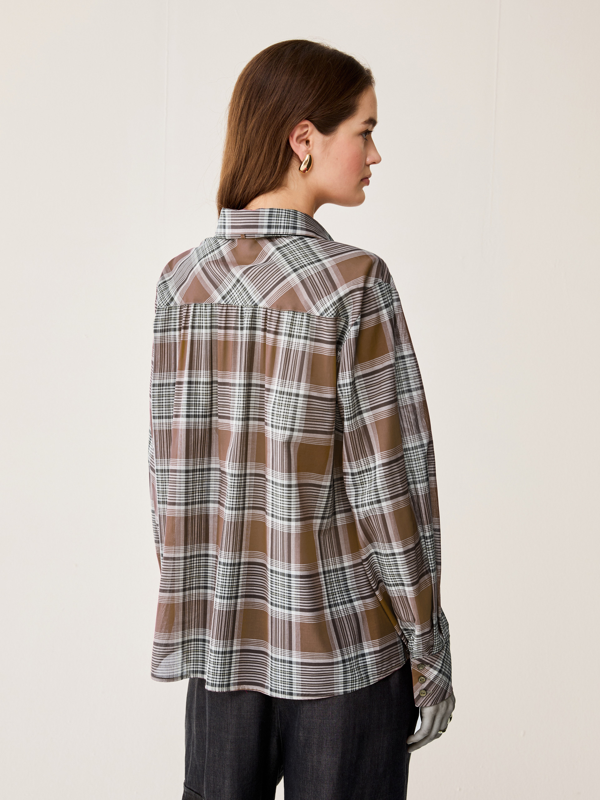 Cotton voile shirt - TOBACCO BROWN - pennyblack