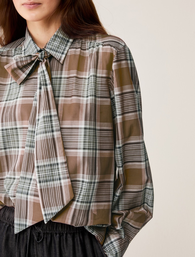 Cotton voile shirt - TOBACCO BROWN - pennyblack