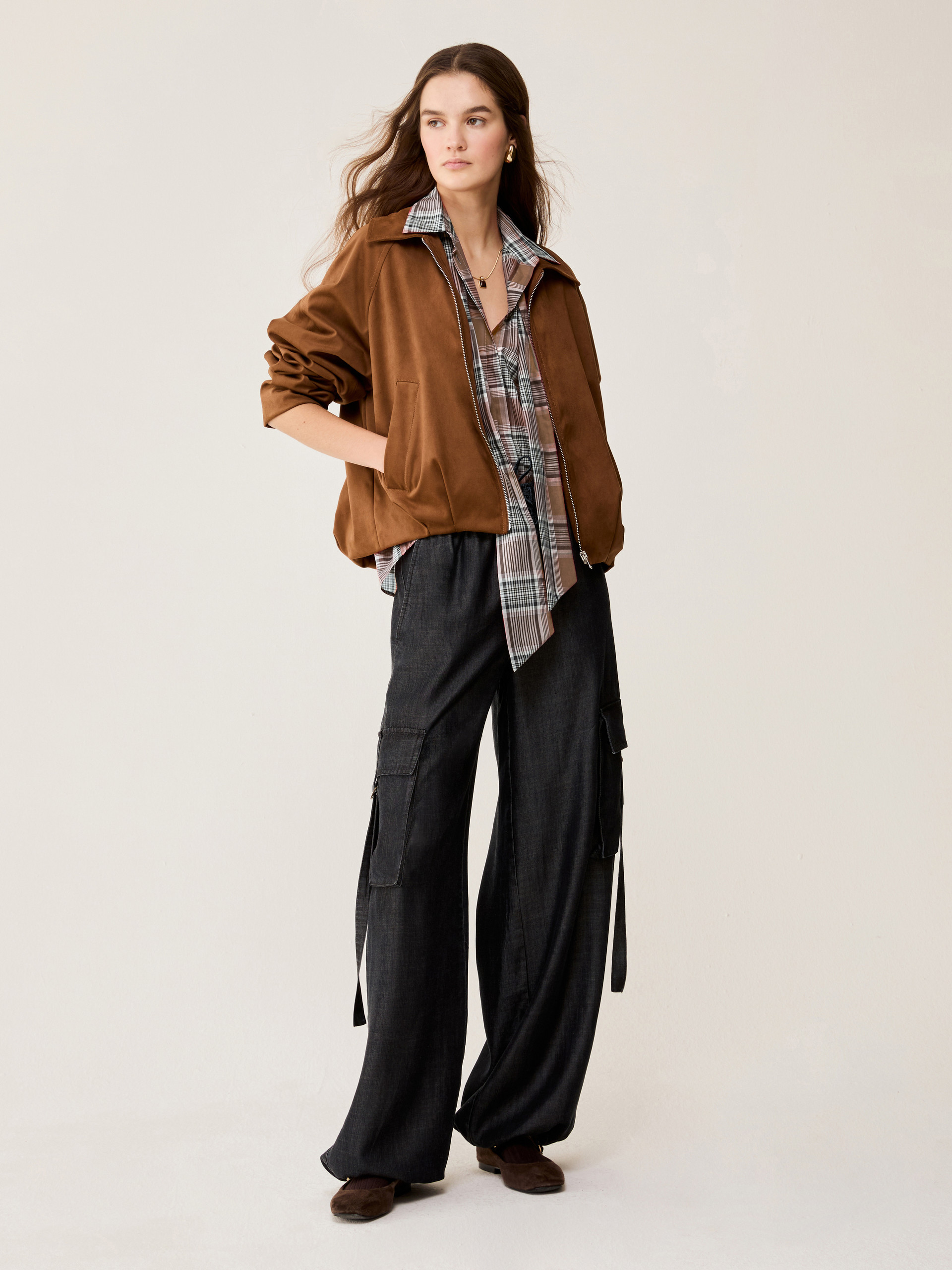 Cotton voile shirt - TOBACCO BROWN - pennyblack