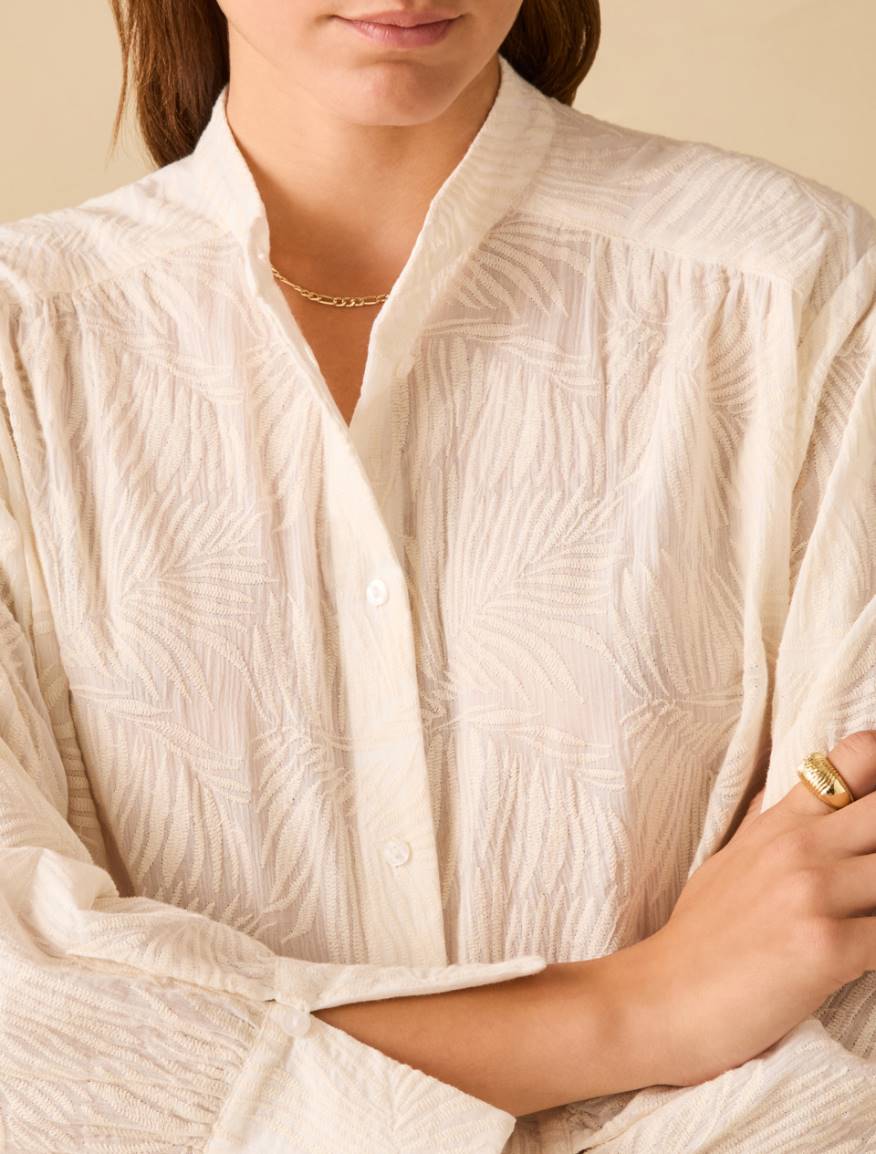 Shirt in embroidered muslin - WHITE - Pennyblack - 4