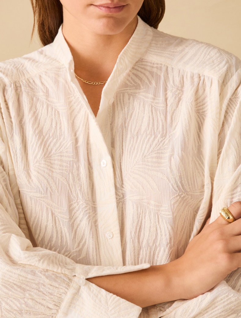 Shirt in embroidered muslin - WHITE - pennyblack