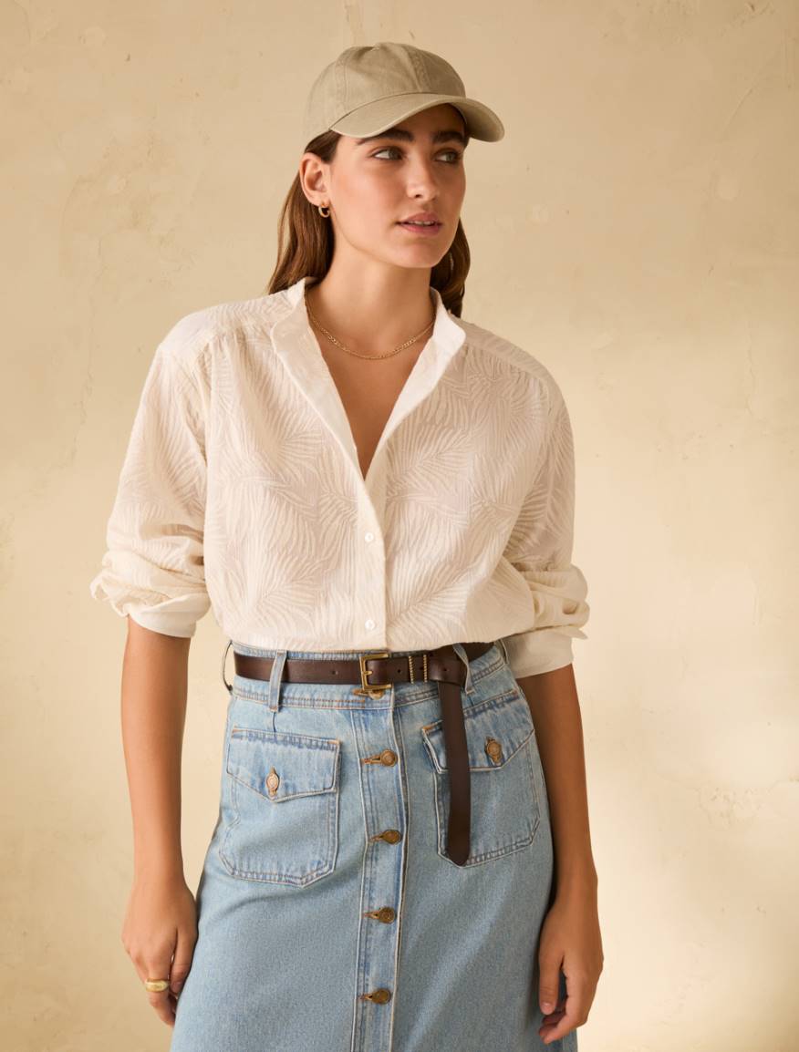 Shirt in embroidered muslin - WHITE - Pennyblack