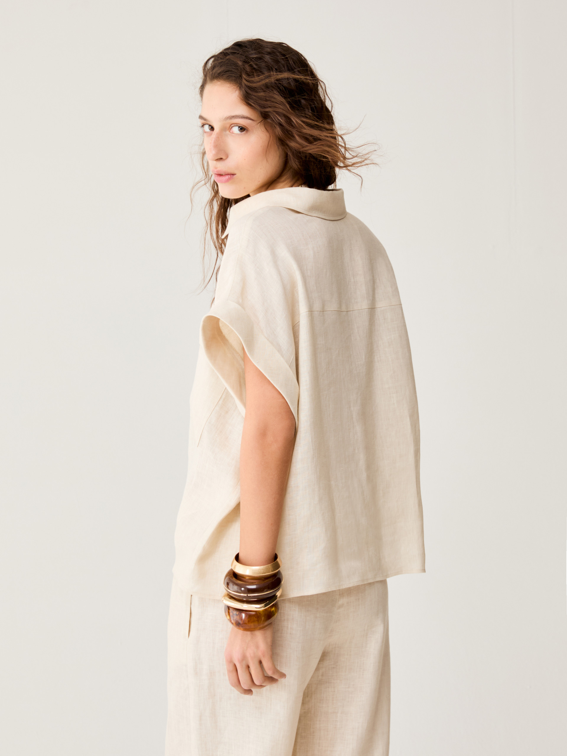Pure linen shirt - ECRU - pennyblack
