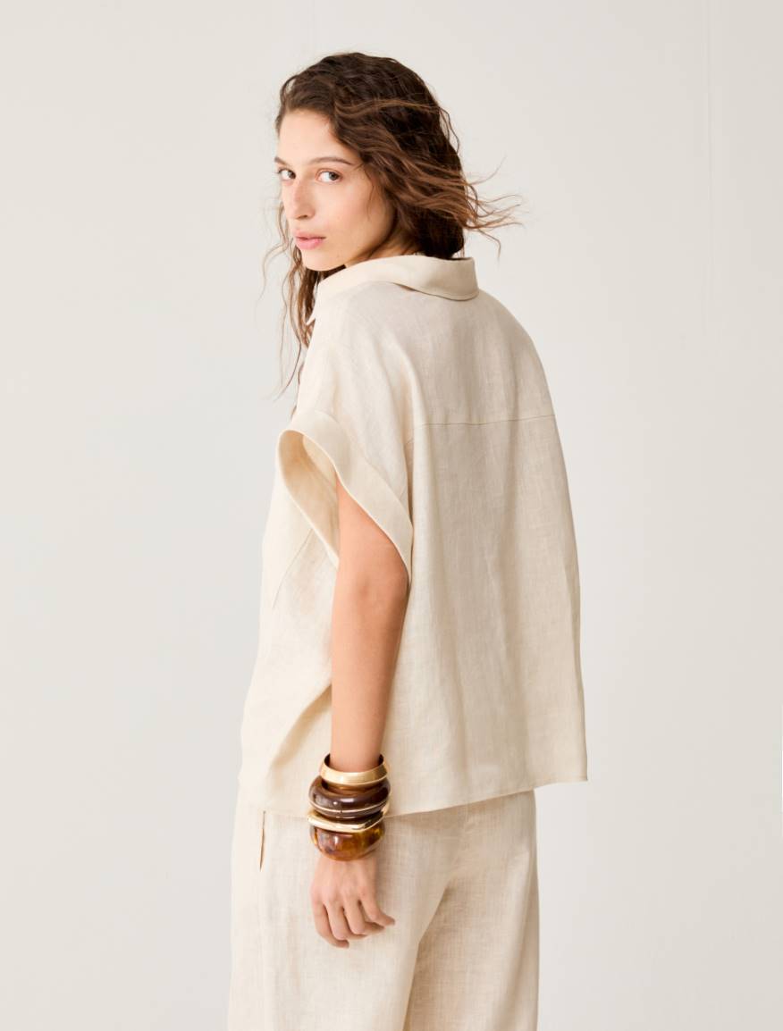 Pure linen shirt - ECRU - Pennyblack - 3