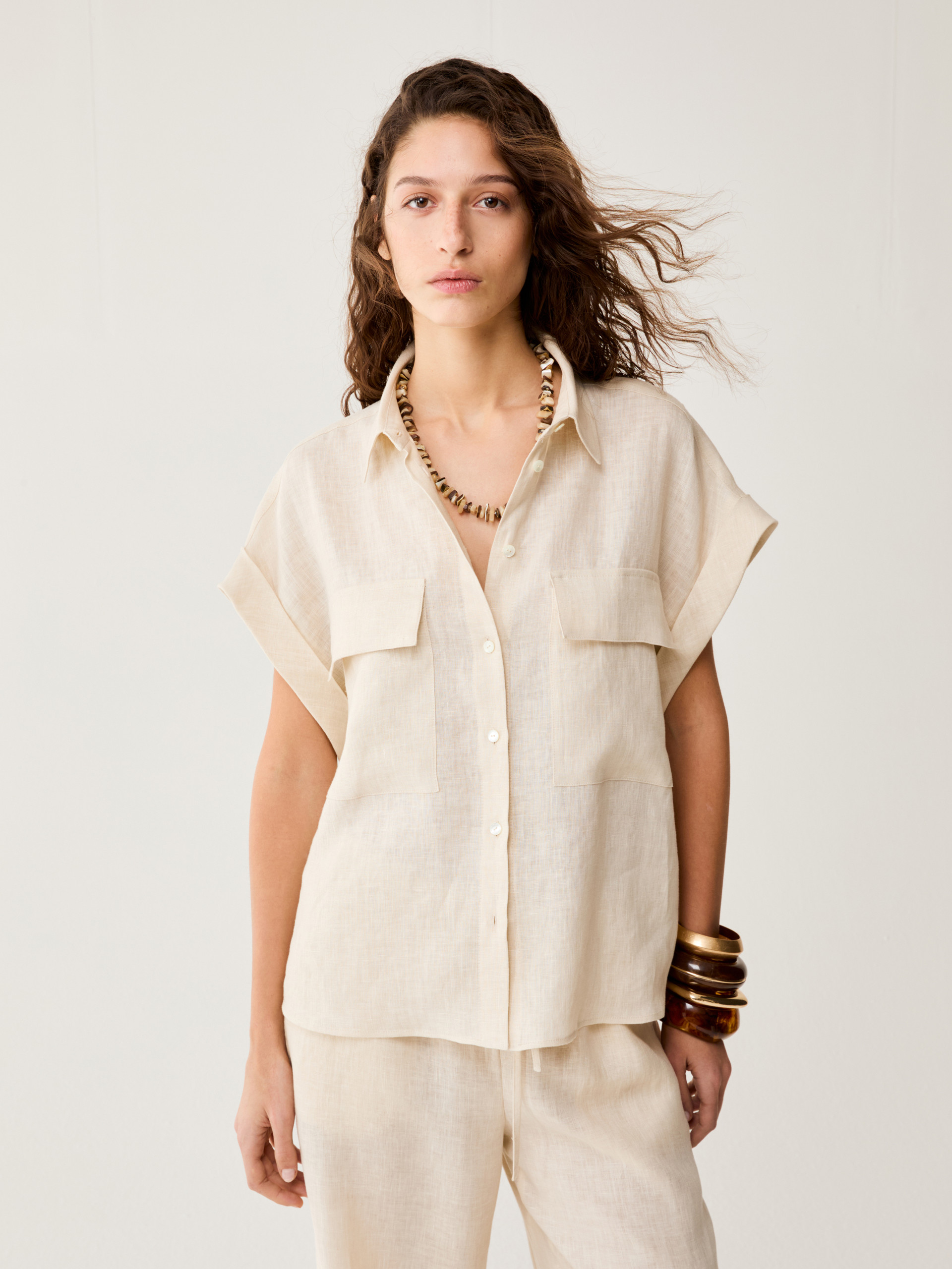 Pure linen shirt - ECRU - pennyblack