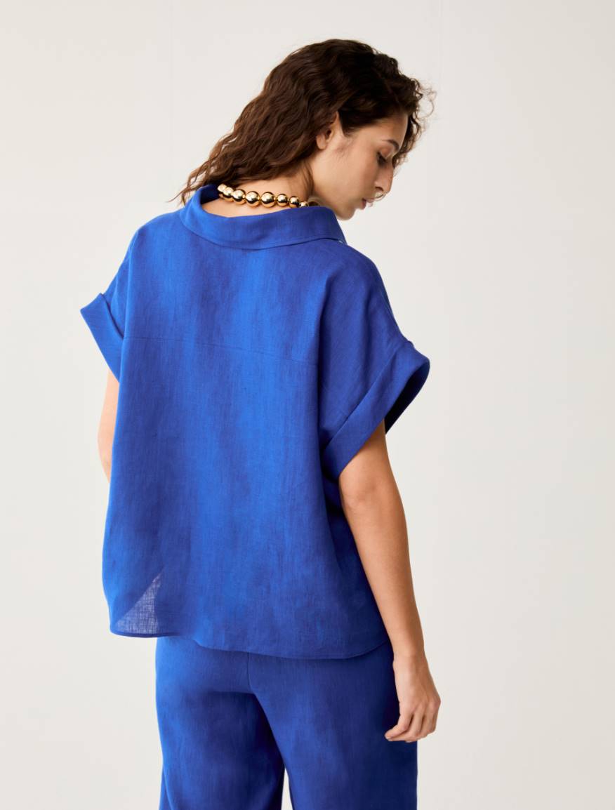 Pure linen shirt - ELECTRIC BLUE - Pennyblack - 3