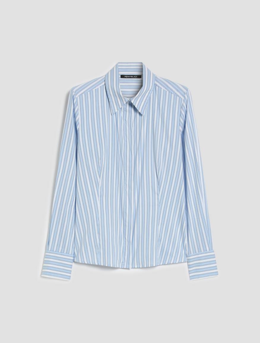 Slim poplin shirt - LIGHT BLUE - Pennyblack - 2
