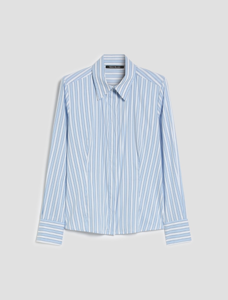 Slim poplin shirt - LIGHT BLUE - pennyblack