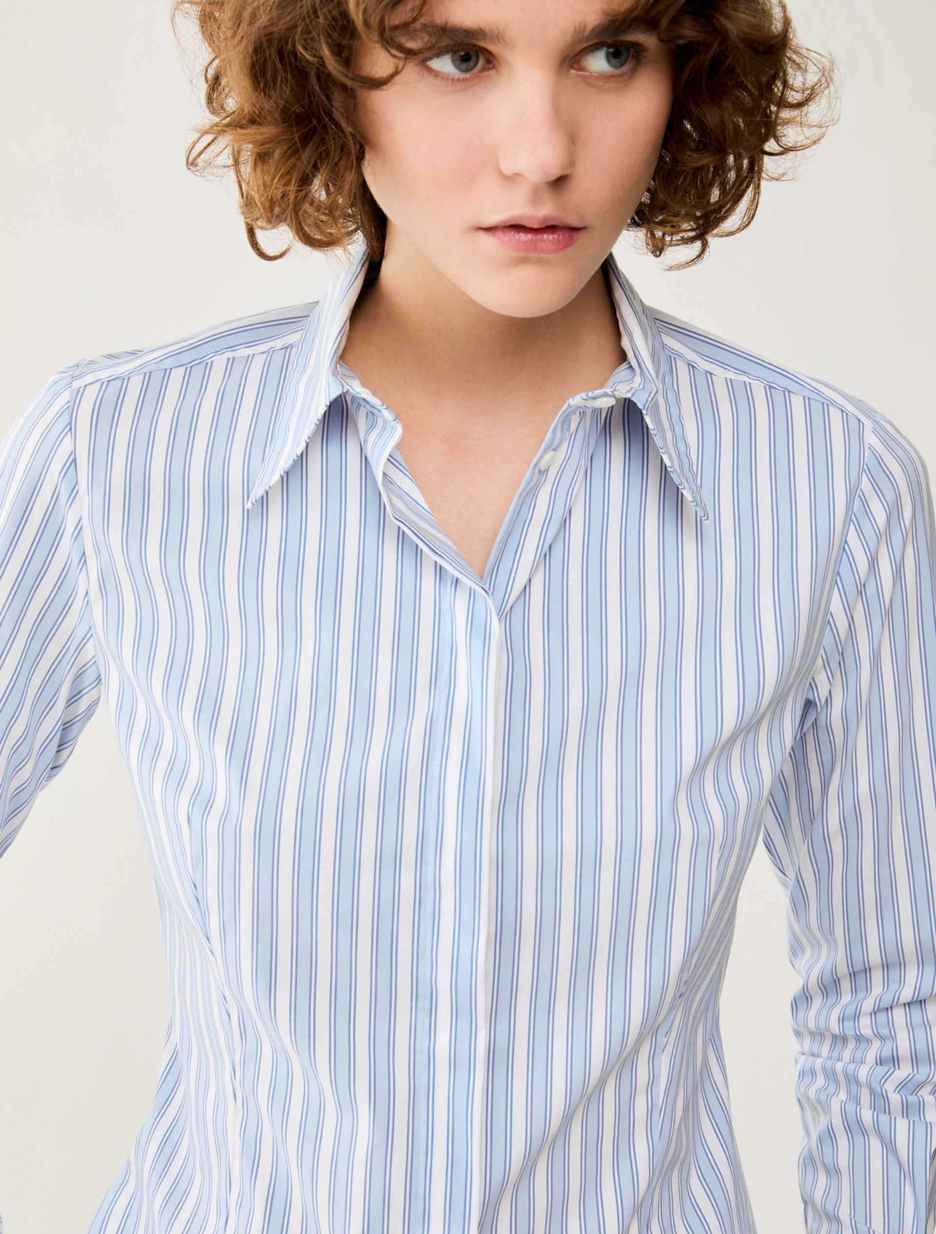 Slim poplin shirt - LIGHT BLUE - pennyblack