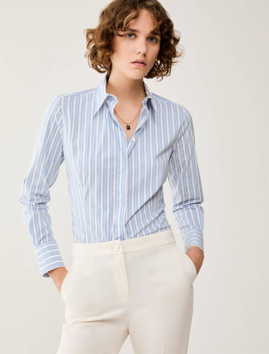 Slim poplin shirt - LIGHT BLUE - Pennyblack