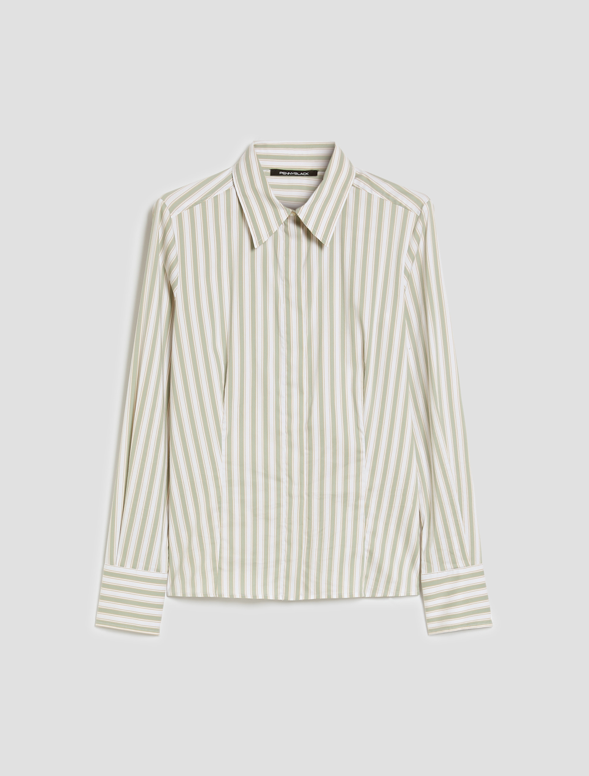 Slim poplin shirt - GREEN - pennyblack