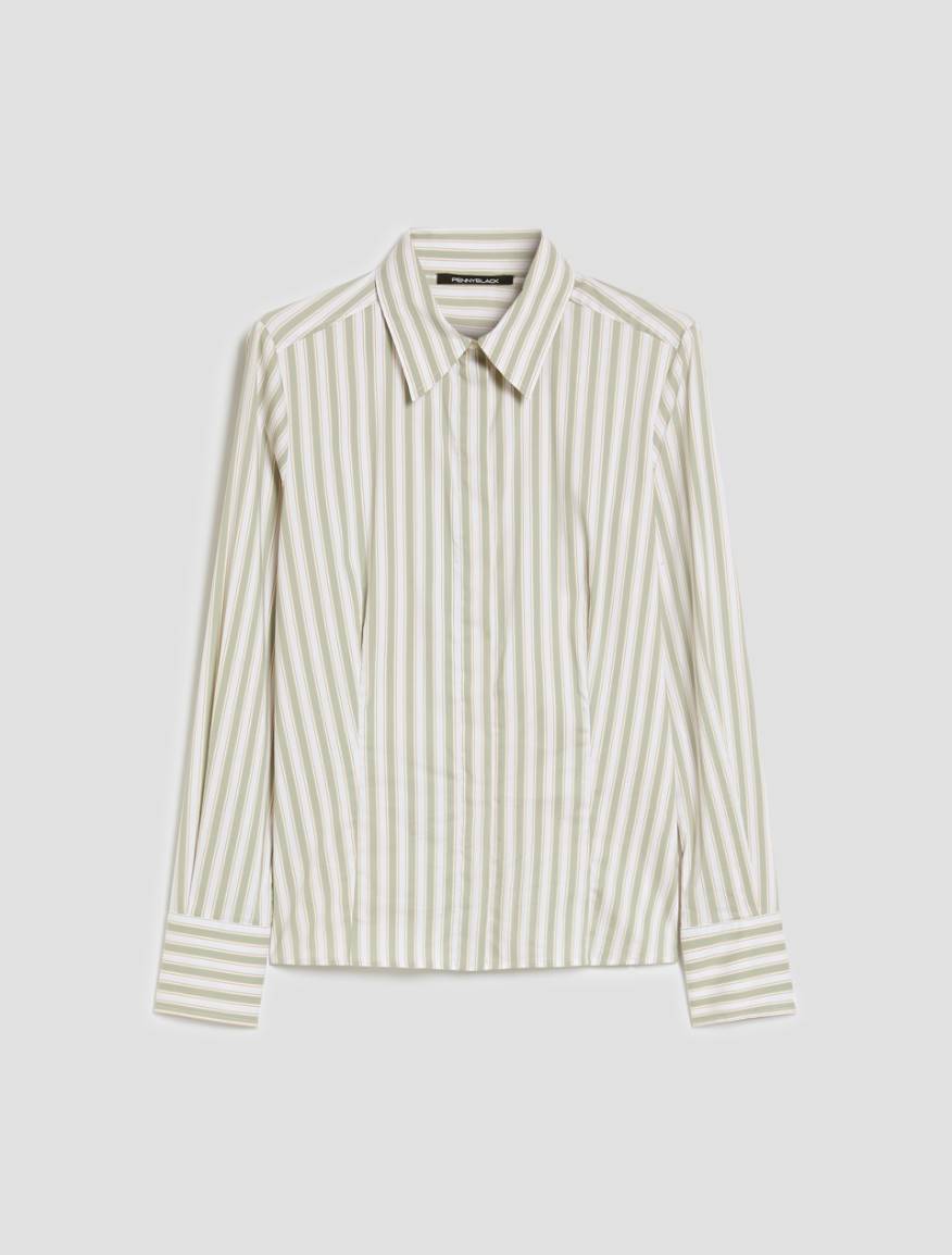 Slim poplin shirt - GREEN - Pennyblack - 2