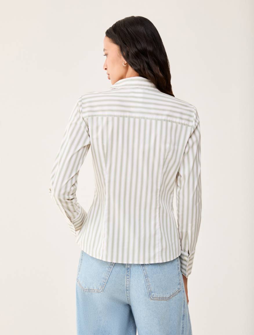 Slim poplin shirt - GREEN - Pennyblack - 3