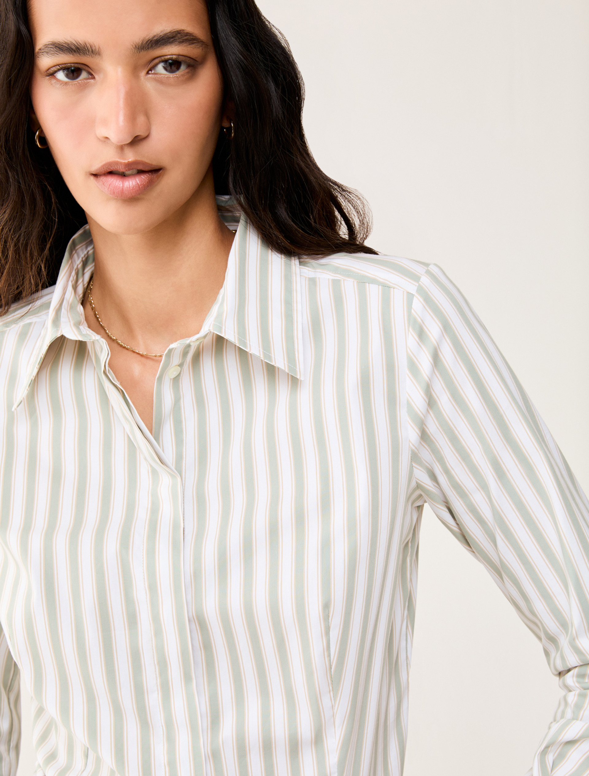Slim poplin shirt - GREEN - pennyblack