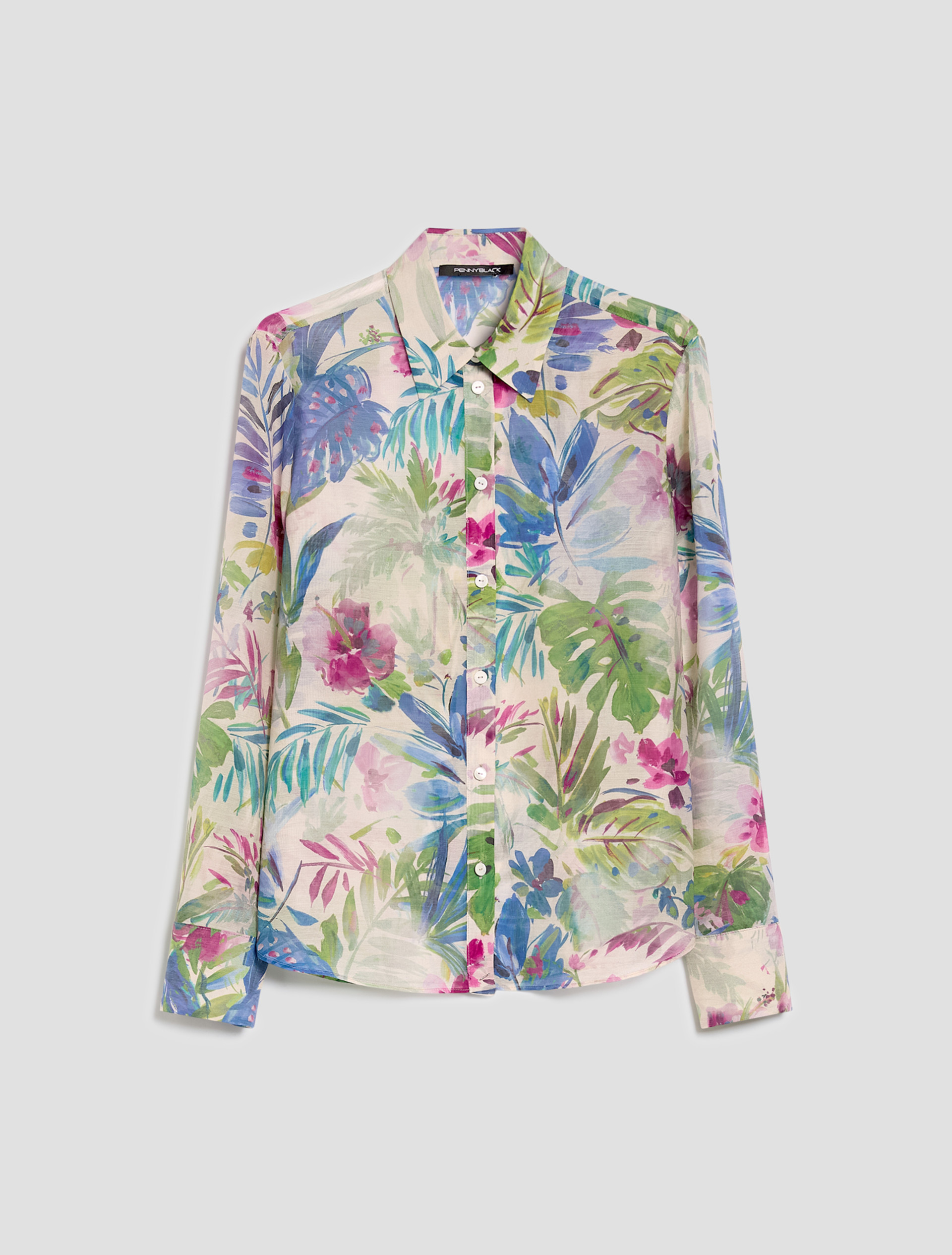 Patterned organza shirt - ECRU - pennyblack