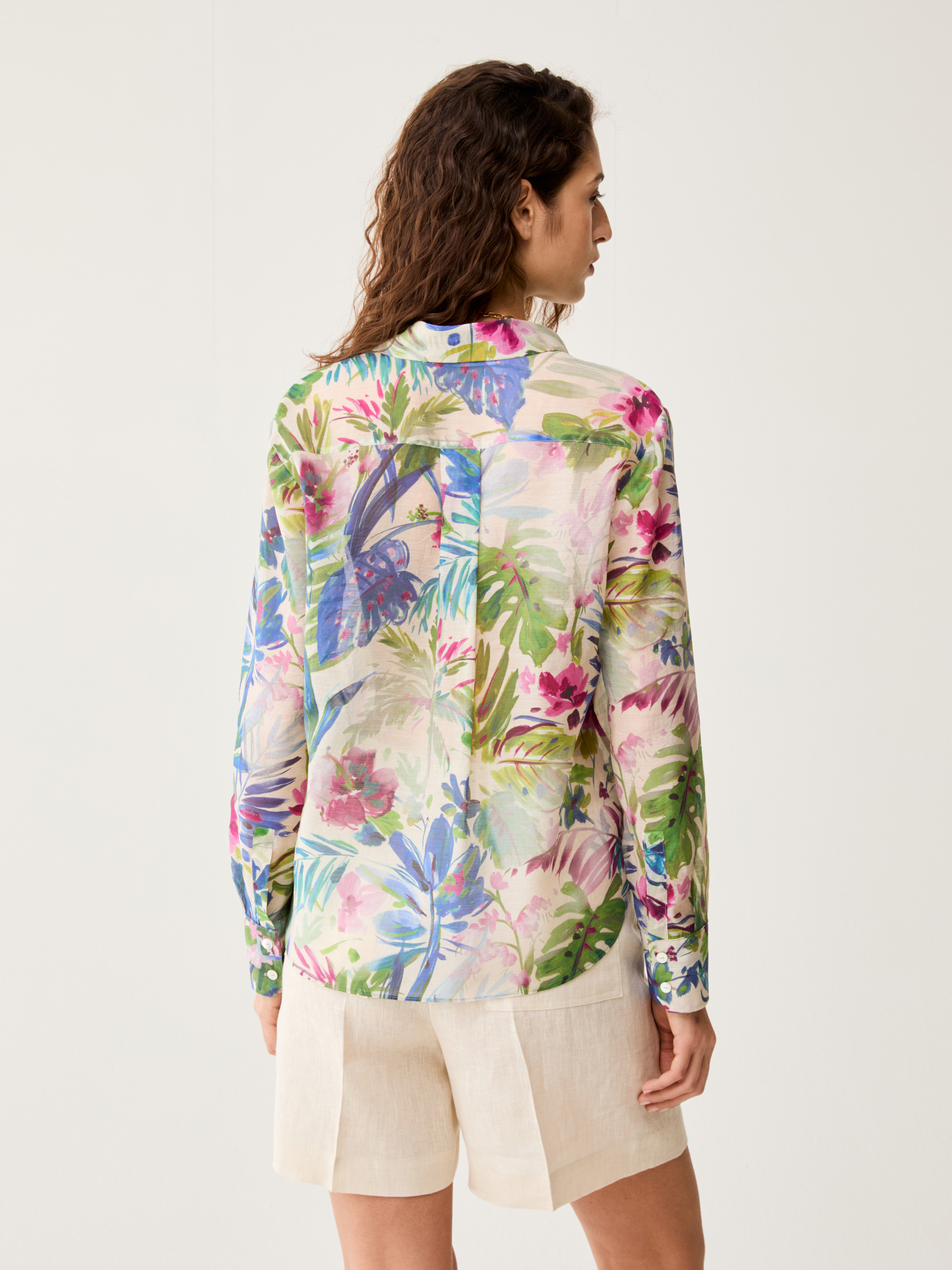 Patterned organza shirt - ECRU - pennyblack