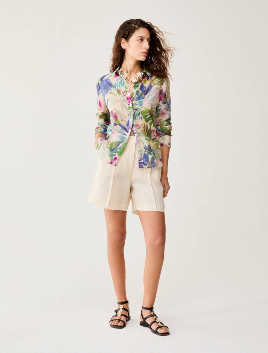 Camicia in organza a fantasia - ECRU` - Pennyblack - 6