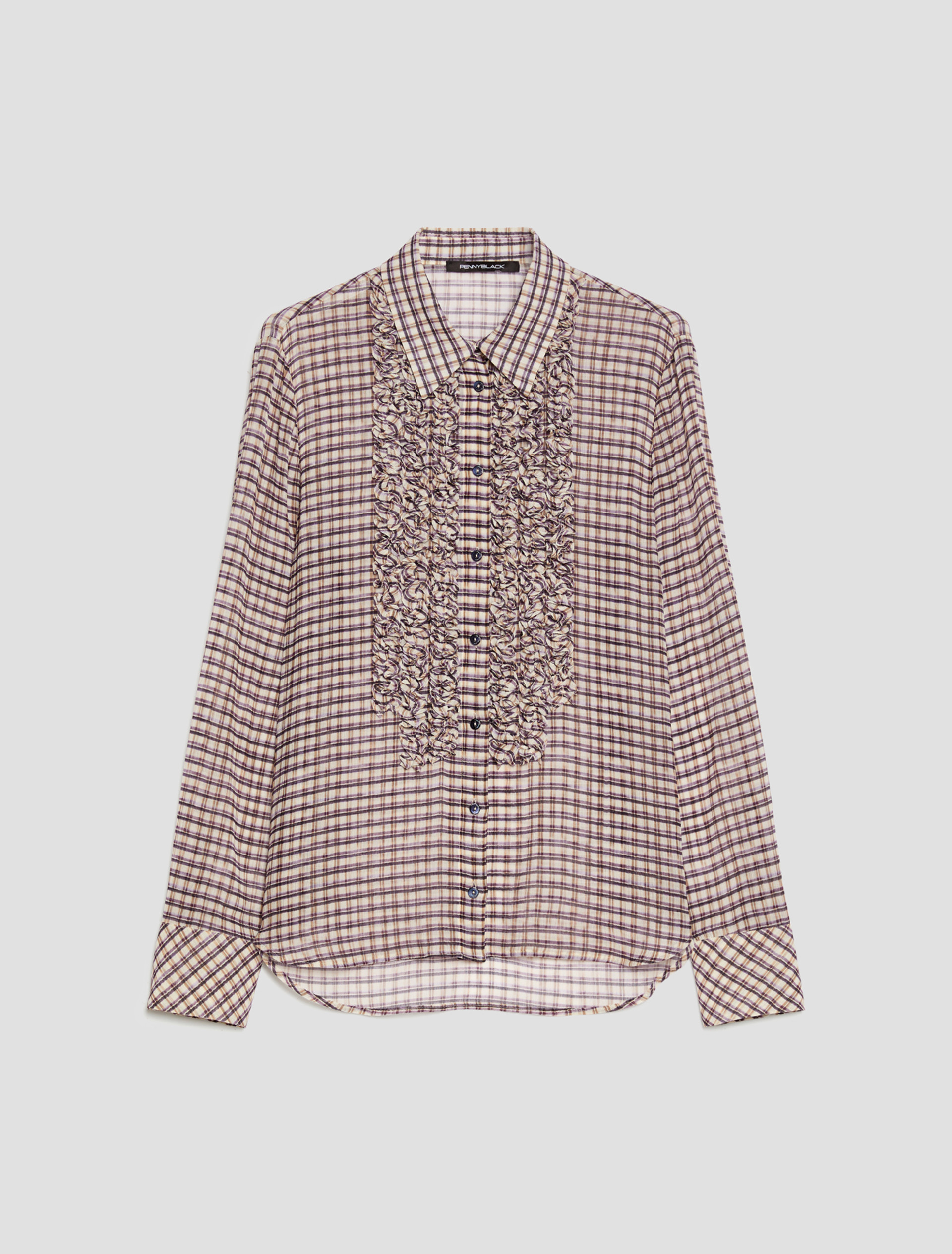 Ruched crepon shirt - INDIGO - pennyblack