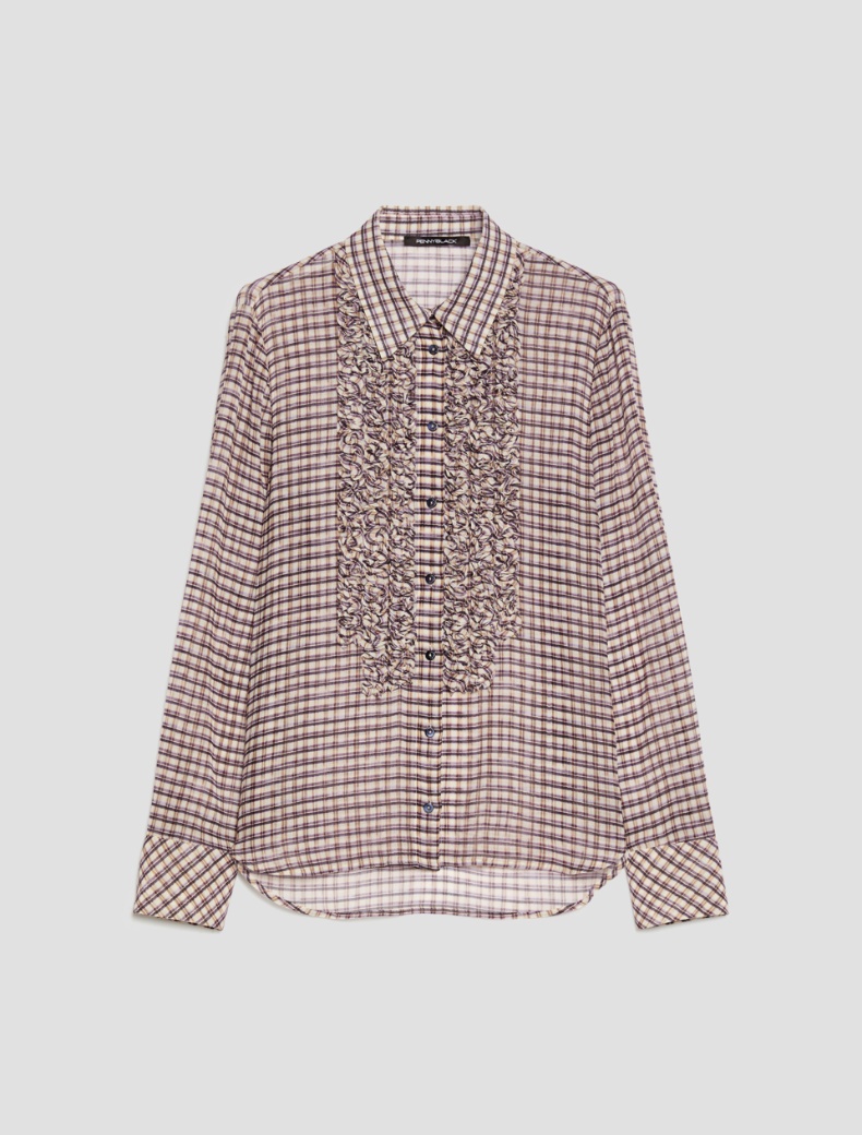 Ruched crepon shirt - INDIGO - pennyblack