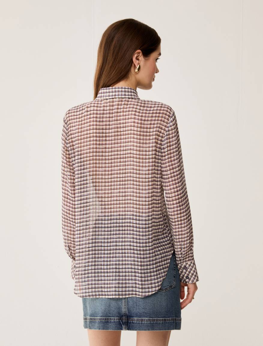 Ruched crepon shirt - INDIGO - Pennyblack - 3
