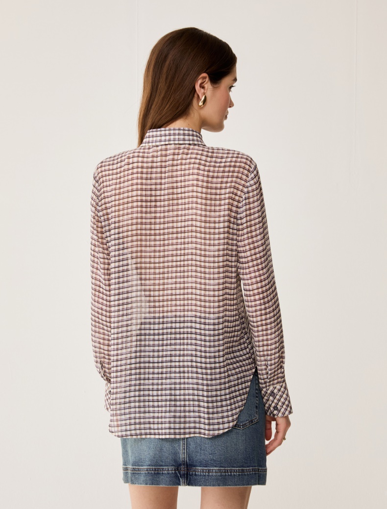 Ruched crepon shirt - INDIGO - pennyblack