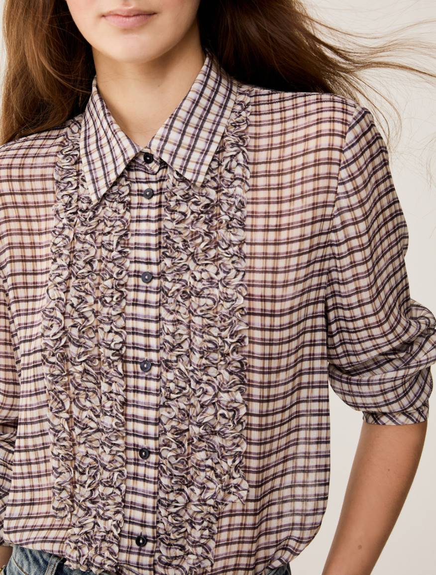 Ruched crepon shirt - INDIGO - Pennyblack - 4